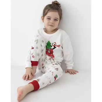Dívčí pyžamo Sensis pyžamo dětské Lilian - ecru, 122-128 (Dětské vánoční pyžamo Sensis)