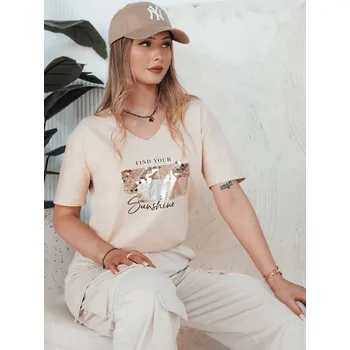 Meruňkové tričko s potiskem a výstřihem SUNSHINE RY2626 Velikost: L/XL