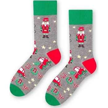 Pánské ponožky Steven pánské ponožky vánoční 136 vzor 130 - šedá, 44-46