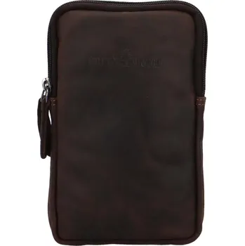 Pánská kožená taška přes rameno tmavě hnědá - GreenWood Hagar hnědá