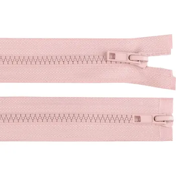 Zip Zip kostěný No 5 dělitelný 2 jezdce / dvoucestný 65 cm bundový, malé, 136 pudrová