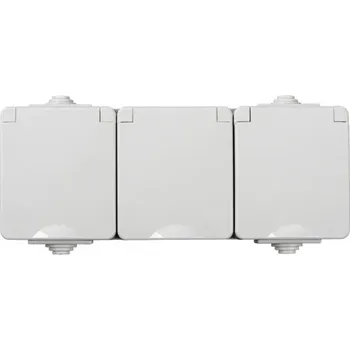Osvětlení Kanlux 39225 TEKNO IP65GR GN3x2P+Z Trojitá zásukva s ochranou konatků horizontální