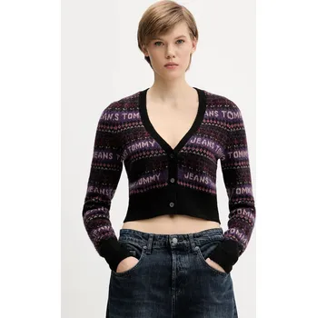 Dámská móda Kardigan s příměsí vlny Tommy Jeans DW0DW21691 černá 99X, vel. M