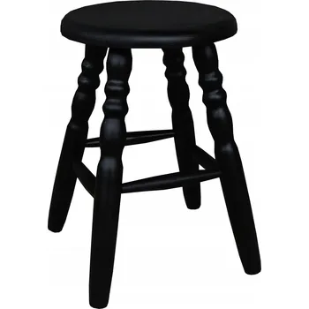 Stolička KUCHYŇSKÁ STOLIČKA TABURET VYSTRUŽENÝ KULATÝ černá