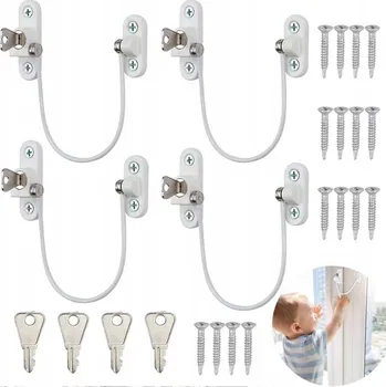 Příslušenství pro čtečku elektronické knihy 4x Zabezpečení okenních oken na klíč Zámek pevně drží omezovač
