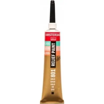 Speciální výtvarná barva Talens Amsterdam Relief Barva na sklo 802 L Zlatá