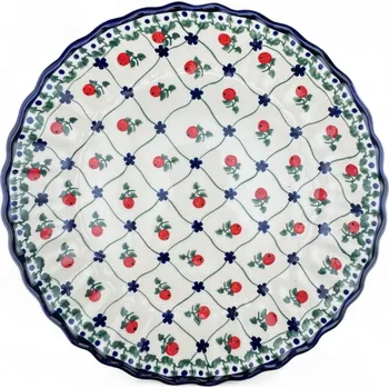 Mísa kulatý, vlnitá 24,5 cm Borůvky dek. 63R Ceramika Bolesławiec