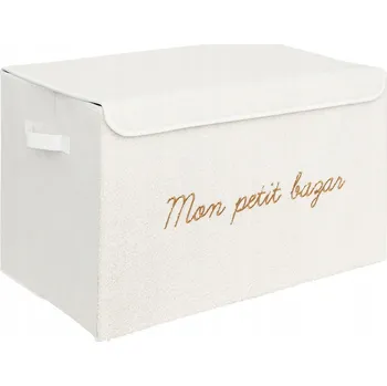 úložný prostor na hračky Skládací textilní koš 58x36 cm Bílý Na hračky Do dětského pokoje