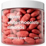 Vilgain Mandle v čokoládě –⁠ čerstvé a super křupavé ořechy, pořádná vrstva čokolády, bez leštících látek - bílá čokoláda v malinovém prášku 250 g
