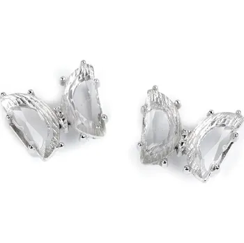 Kovová ozdoba / průvlek motýl s kamínky 15x18 mm, barva 1 transparent