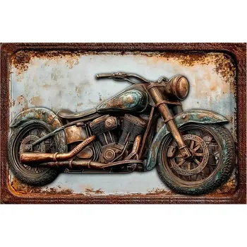 Obraz Plechová cedule Motorka old 2