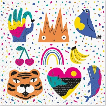 Ubrousky PAW L 33x33cm Doodle Friends