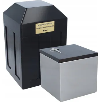 Smuteční dekorace Pohřební urna s kapslí pro uložení vzpomínek. Kříž/Výklenek/Štítek