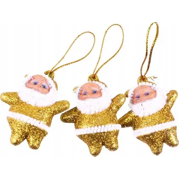 Vánoční dekorace Vánoční ozdoby "Brokátoví Mikulášové", zlaté, Arpex, 5 cm, 3 ks