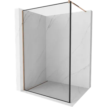 Mexen Kioto sprchová stěna Walk-in 100 x 200 cm, černý rám 8 mm, růžové zlato - 800-100-101-60-70 Sprchové stěny