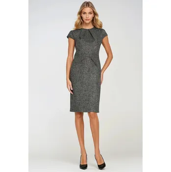 Dámské šaty Šaty s řasením na výstřihu S275 Barva: Černá, Velikost: M