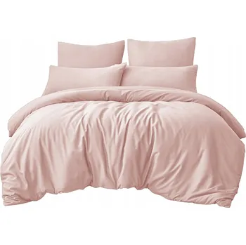 Povlečení SADA POVLEČENÍ COMFORT 140x200 HLADKÁ BAVLNĚNÁ SATÉN RŮŽOVÁ