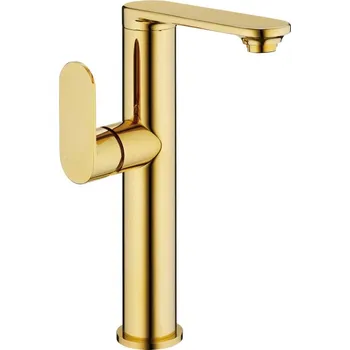 Vodovodní baterie Mexen Milo vysoká umyvadlová baterie s bočním úchytem, zlatá - 71315-50 Umyvadlové baterie