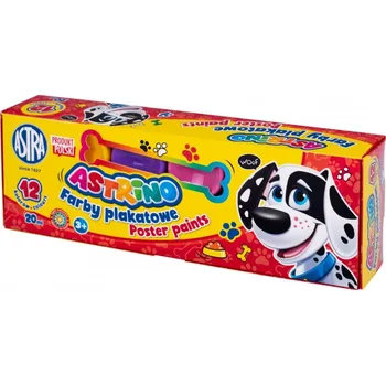 Vodová barva Astra Školní temperové barvy v kelímku Astrino, 12x20ml, 301221004