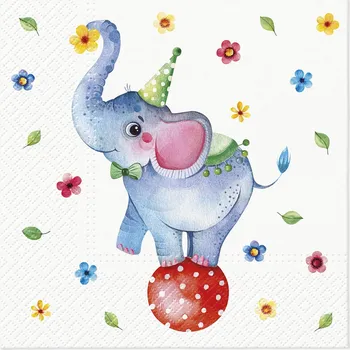 Ubrousky PAW L 33x33cm Circus Elephant