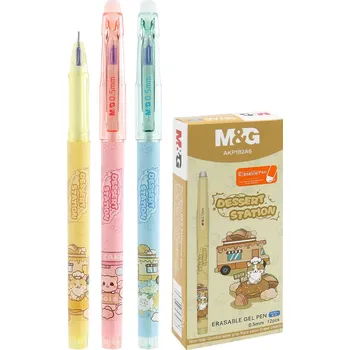 Pero gelové, gumovatelné M&G Dessert Station, hrot 0,5 mm, modrá náplň (3 designy)