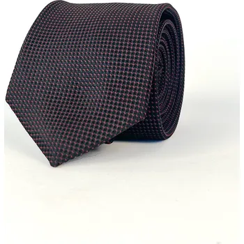 Černo-červená vzorovaná kravata, VELIKOST UNI