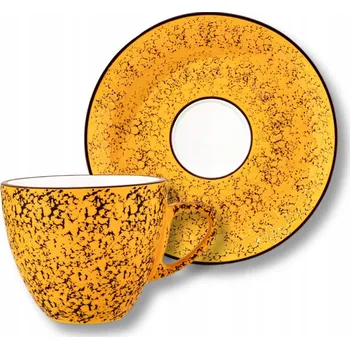 Šálek na espresso porcelánový žlutý 75 ml s podšálkem 11 cm Wilmax