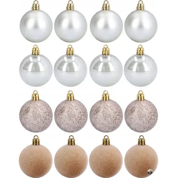Vánoční dekorace Vánoční Baňky 5 cm, sada 16 nerozbitných plastových vánočních koulí