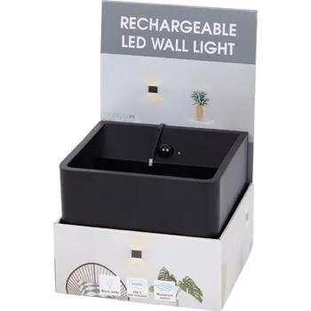 Nástěnné svítidlo Nástěnné LED světlo s pohybovým senzorem a USB-C nabíjením, černé