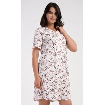 Dámská noční košile s krátkým rukávem Růže světle lososová 1XL