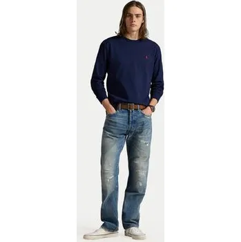 Pánské tričko Polo Ralph Lauren S dlouhým rukávem 710970697003 Tmavomodrá Classic Fit M