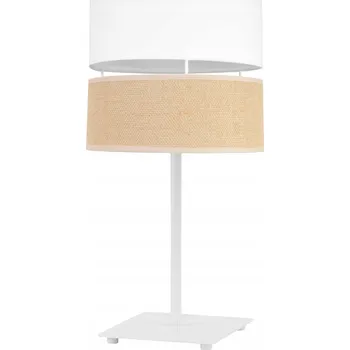 Lampička STOLNÍ LAMPA SE STÍNIDLEM Z JUTY 20 CM BÍLÁ