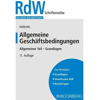 Allgemeine Geschäftsbedingungen - Niebling, Jürgen [DE] (2022, Brožovaná, Boorberg, R. Verlag)