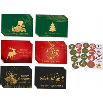 Vánoční přání 24 ks s obálkami a samolepkami