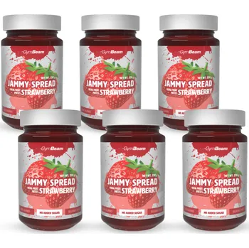 Jammy Spread - GymBeam Příchuť: jahoda, Balení (g): 6 x 220 g