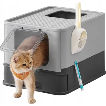 Toaleta pro kočku Feandrea by Songimcs krytá kočičí toaleta 54,3 cm x 42,5 cm x 37,8 cm
