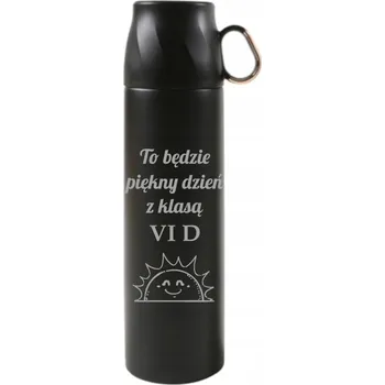 Termoska Nerezová termoska 500 ml s šálkem, černá s gravírováním – personalizace