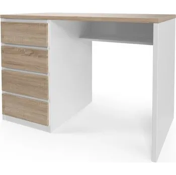 Psací stůl Viva 2 Kancelářský stůl Viva s levými zásuvkami, 110 x 76 x 60 cm, dub sonoma/bílý
