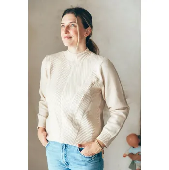 Těhotenská mikina Kojící svetr Alma Ecru