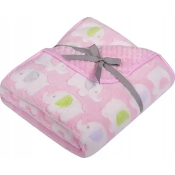 Dětská deka UVIE Dětská deka s 3D potiskem slon 80 x 90 cm růžová