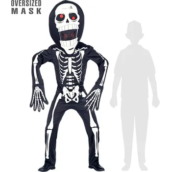 Karnevalový kostým Dětský kostým kostlivce s nadměrnou maskou - Pro věk 8-11 let