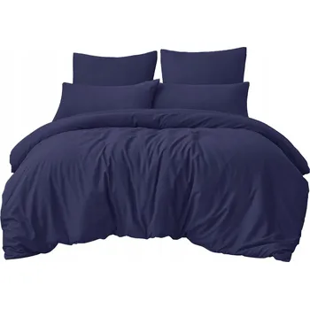 Povlečení SADA POVLEČENÍ COMFORT 140X200 HLADKÝ BAVLNĚNÝ SATÉN NAVY (MODRÁ)