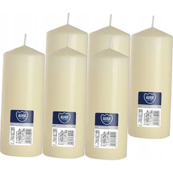 Svíčka Tradiční parafínová svíčka Bez vůně Bispol 6 ks