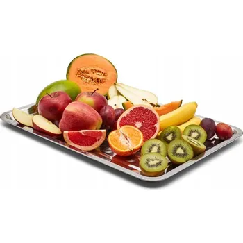 Podnos na servírování na servírování jednohubek, kovový, 50x35 cm, dekorativní, obdélníkový