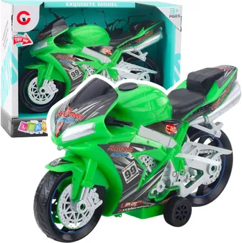 autíčko LEAN Toys Závodní motocykl Racer Jízda Světla Zvuky Zelený