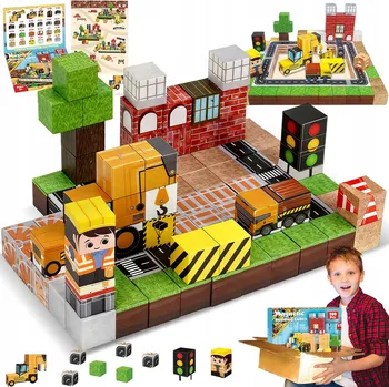 ostatní stavebnice MAGNETICKÉ STAVEBNICE SILNÉ KOSTKY PRO DĚTI 100 DÍLKŮ