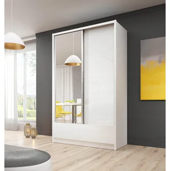 Šatní skříň Family Meble SONA Skříň 154 x 214 x 62 cm bílá skříň se zrcadlem