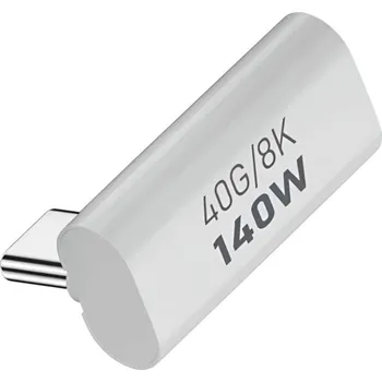 USB-C adaptér pravý úhel – svislý (90°/45°), 140W, 40Gbps 8K