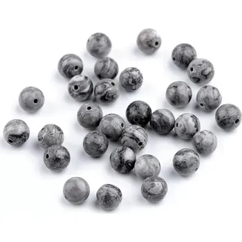 Korálek Minerální korálky Mramor Ø6 mm - 10 ks