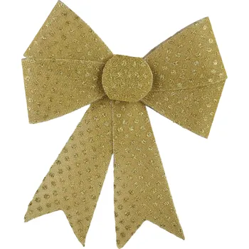 Vánoční dekorace Mašle SANTA LILA, zlatá, 25x29 cm - elegantní dekorace